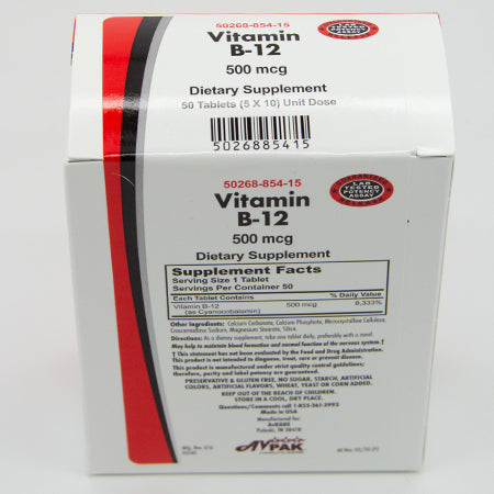 AvPAK Vitamin B-12 500mcg 50 Tablets