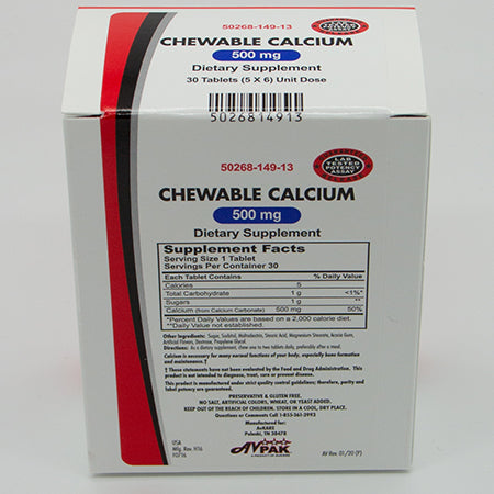 AvPAK Chewable Calcium 500mg  30 Count