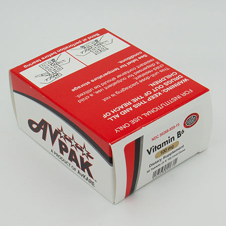 AvPAK Vitamin B-6 100mg 50 Tablets