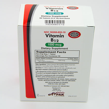 AvPAK Vitamin B-12 1000mcg 50 Tablets