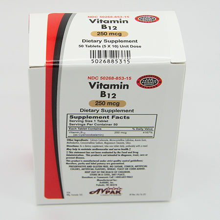 AvPAK Vitamin B-12 250mcg 50 Tablets