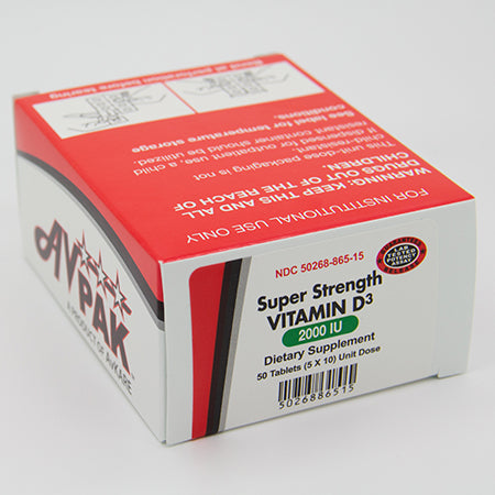AvPAK Super Strength Vitamin D-3 2000IU 50 Tablets